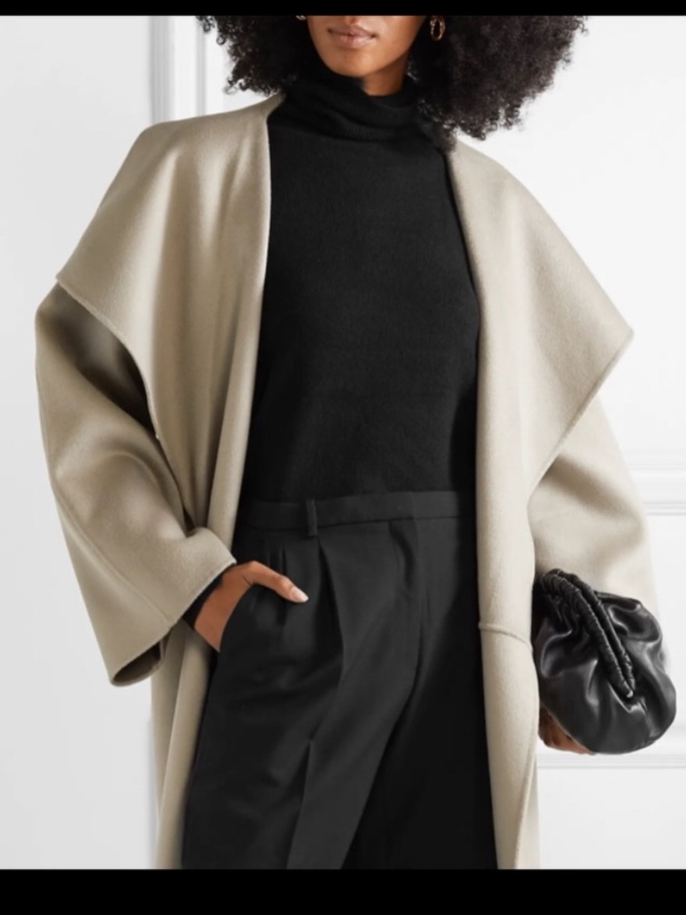 Escada Silk/Wool/Cashmere Blend Turtleneck Sweater Black